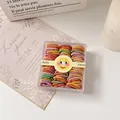 Colorful set of 100 high-elastic spiral baby hair ties in a sweet yellow gift box - Screw Back / Threaded Deep Color