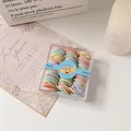 Colorful high-elastic baby hair ties in macaron shades inside a clear gift box - Thin Bamboo Style / Thin Bamboo Light Colors