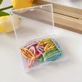 Set bunter BB-Haarspangen mit Punkten in transparenter Aufbewahrungsbox für Mädchen - Oval
