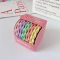 Colorful elastic seamless hair ties set in a pink heart gift box with spiral textures - Colorful Spiral