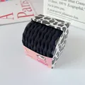 Lot de 8 élastiques à cheveux noirs haute élasticité dans une boîte rose - Spirale Noire