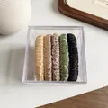 5-pack neutral tone silk satin hair scrunchies set in a clear minimalist gift box - Deep Multicolor