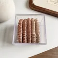 Five-piece gradient brown hair elastic set with ribbed texture in a clear display box - Pink Apricot