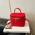 Rode fluwelen tas met luipaardprint, gouden ritsen en een afneembare schouderriem - Zonder Hanger / Rood