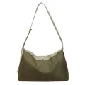 Hobo-Tasche in Olivgrün aus Nylon mit verstellbarem khakifarbenem Schultergurt - Grün