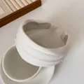 Serre-tête en velours blanc minimaliste avec design rembourré et doublure antidérapante - Serre-tête Large / Blanc