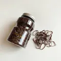 Brown elastic hair bands set in transparent jar with gold Thank You decorative text - Light Coffee Jar Pack