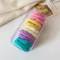 5-pack high elastic knit hair ties in pastel colors with clear storage box - Multicolor Canned Set