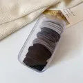 Multicolor high-elastic seamless hair ties set in a clear plastic storage box - Black Gray Canned Set