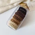 Earth tone high-elastic hair ties set in a clear box for girls ponytail styling - Coffee Series Canned Set