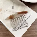 Elegant amber acetate hair comb with 10 silver metal teeth for elegant styling - Gradient Grey