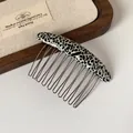 Fashionable tortoise shell pattern hair comb with ten durable metal teeth for women - Black White Leopard Oval Hair Comb