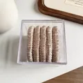 5-piece set of champagne gold satin scrunchies with elegant glossy silk texture - Apricot