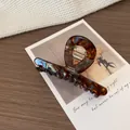 Molla per capelli fatta a mano in acetato tartarugato con stampa dorata France - Pinza Incrociata Blu Marrone