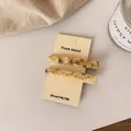 Ensemble de barrettes à cheveux en acétate à motif marbré en beige et marron - Abricot