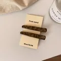 Lot de barrettes à cheveux minimalistes en acétate marron écaille pour la coiffure - Marron