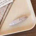 Handmade lavender acetate spring hair clip with elegant marble pattern for women - Off-White Marble