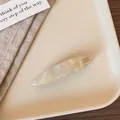 French style pearlescent white acetate spring hair clip with France Handmade lettering - Pearl White