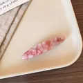 Pink marble texture acetate hair clip with premium handmade spring clip design - Pink & White