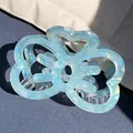Iridescent light blue butterfly hair claw clip with pearlescent finish for women - Butterfly Shape Claw / Mint Green