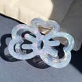 Holographic acrylic butterfly hair claw clip with colorful gradient and gold spring - Butterfly Shape Claw / Blue