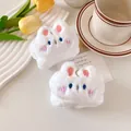 Diadema de conejo de peluche blanco suave con delicados detalles bordados - Estilo Conejo Blanco