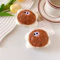 Cute brown cookie plush headband and wristband set in soft fleece for washing face - Brown Cookie Style