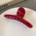 Pince à cheveux crabe rouge foncé avec lettrage doré Barrette La France élégante - Pince à Cheveux Rouge