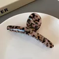 Large tortoiseshell acetate hair claw clip with golden Barrette La France engraving - Coffee Tortoiseshell