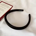 Cerchietto in raso nero fatto a mano con imbottitura spessa e design voluminoso - 1.5CM Perlato / Nero Premium
