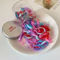 Colorful disposable rubber hair bands in a transparent jar with silver screw cap - Deep Color Thickened