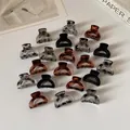 Mini leopard print bow hair clips in tortoiseshell and black matte finishes - Semi-circle Style