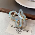 Chic gradient blue acetate butterfly hair claw clip with a premium golden metal hinge - Gradient Green