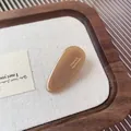 Pince à cheveux goutte en acétate marron ambré avec sceau doré fait à la main - Pince Goutte d'Eau Kaki