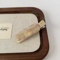 Pink and beige marbled acetate hair clip with premium gold metal finish accents - Sakura Pink Duckbill Clip