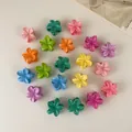 Sparkly flower-shaped mini hair claws in various vibrant colors for women - Bright Colored Flower