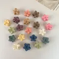 Colorful mini flower hair clips with matte finish in various Morandi pastel colors - Matte Morandi Flower