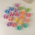 Encantadoras mini pinzas para el cabello de flores en tonos pastel arcoíris nácar - Flor de colores deslumbrantes