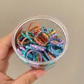 Elastic children's hair bands with heart patterns in a transparent jar, multi-color set - Heart Pattern / Medium / Colorful