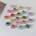 Bunte Schmetterling Mini-Haarklammern aus transparentem Harz für elegantes Styling - Verlauf Fliege