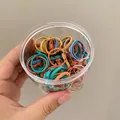 Colorful elastic hair ties set with strawberry pattern in a transparent storage cylinder - Strawberry Pattern / Medium / Colorful