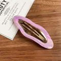 Pink marble acetate BB hair clip with cloud pattern on a minimal card background - Smoky Purple Cloud Snap Clip