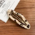Elegant marble pattern acetate hair clip with golden metal base for women - Leopard Print Cloud Snap Clip