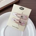 French vintage marble pattern hair clips in pink purple acetate for women styling - Purple Marble Pattern
