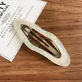 Iridescent cloud hair clip with pearl finish and silver metal BB grip for girls - Iridescent White Cloud Snap Clip