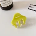 Neon green small hair claw clip with two-tone resin design for minimalist hairstyles - Fruit Green (Small Claw)