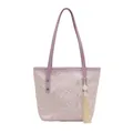 Chic lavender tote bag with embroidery, tassels and beads for women's daily commute - With Pendant / Purple