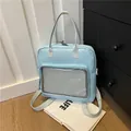 Lichtblauwe multifunctionele tas met gaasvak en verstelbare schouderbanden - Blauw