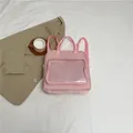 Zaino multifunzionale rosa con tasca frontale a rete per uso quotidiano a scuola - Rosa