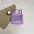 Versatile purple 2025 crossbody bag featuring a transparent mesh pocket and adjustable straps - Purple
